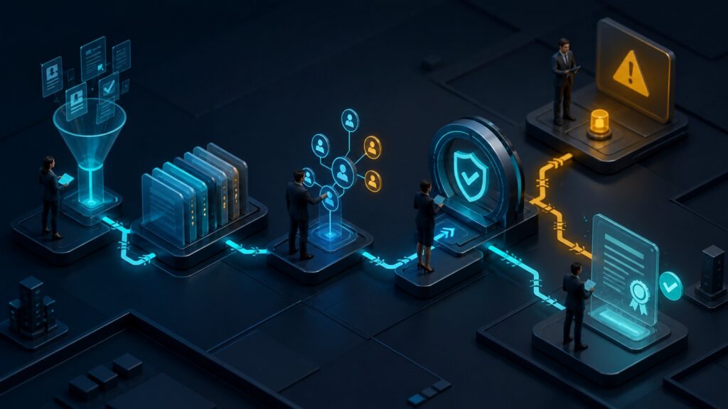 Editorial business scene illustrating workflow management systems workflow role