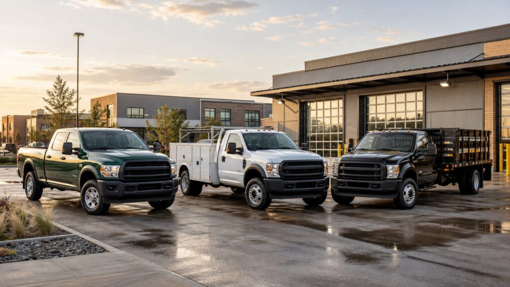 work trucks shopping setup for resale value considerations with practical vehicle-focused details