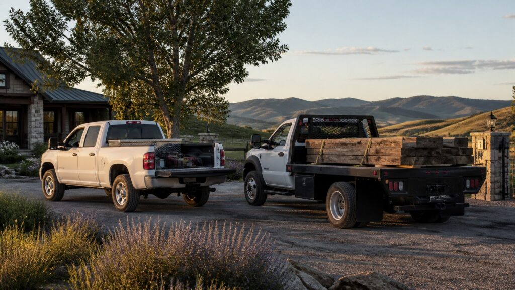 work trucks shopping setup for overall selection with practical vehicle-focused details