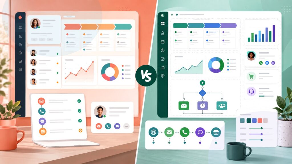 HubSpot Sales Hub vs Zoho CRM business comparison image