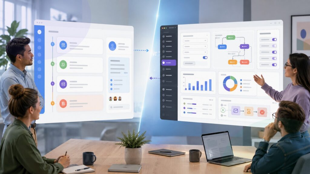 HubSpot Sales Hub vs Zoho CRM business comparison image