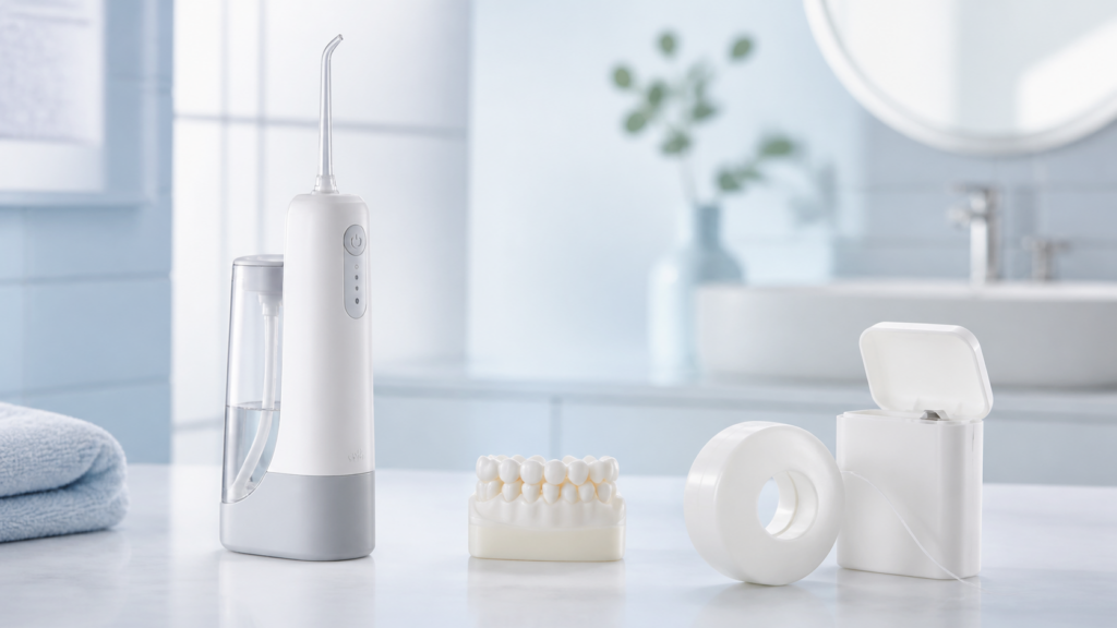 water flossers vs traditional floss explainer hero image for Review Streets